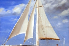 sailboat at the helm